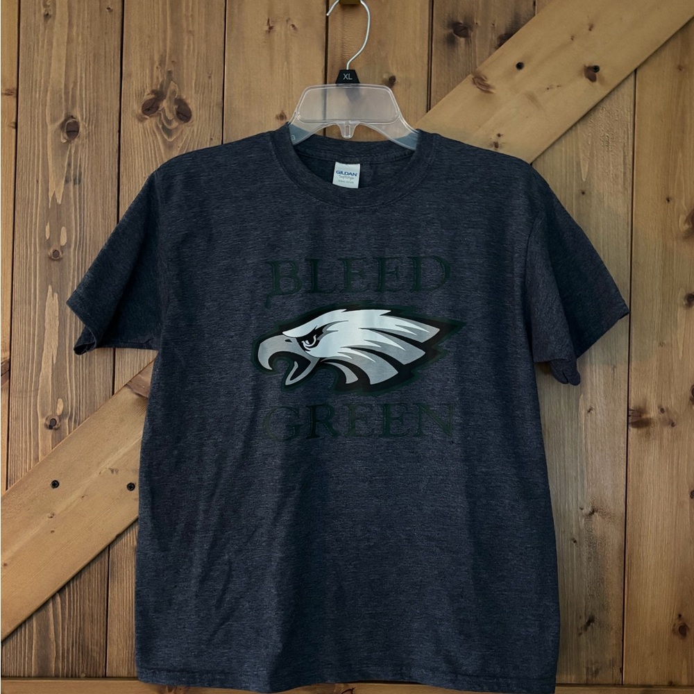 Youth Unisex Bleed Green Grey Tee | Size Large